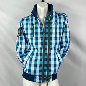 Brooklyn Basement | Mens Plaid Zippered Blue/White